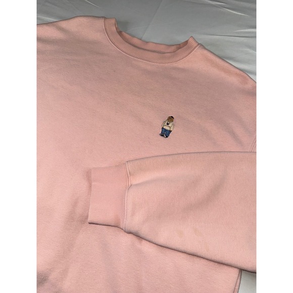Who.A.U Other - WHO.A.U California Spirit 1849 Pink Crewneck Sweatshirt Embroidered Bear Large